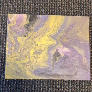 Abstract Yellow and Purple Canvas Art